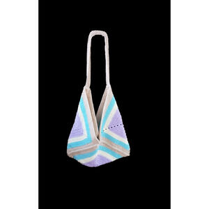 Crochet Hand-made Custom Multicolor Satchel Shopping Grocery Market Tote XL